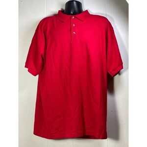 Bay Reef Mens Red Short Sleeve Polo Shirt XL Cotton Blend Casual Golf